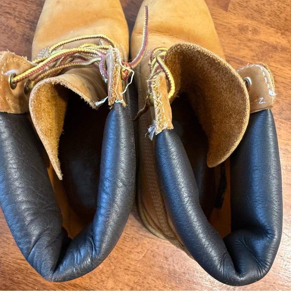Timberland Premium 6-Inch Waterproof Boots wheat nobuck leather size 10 - Picture 10 of 11